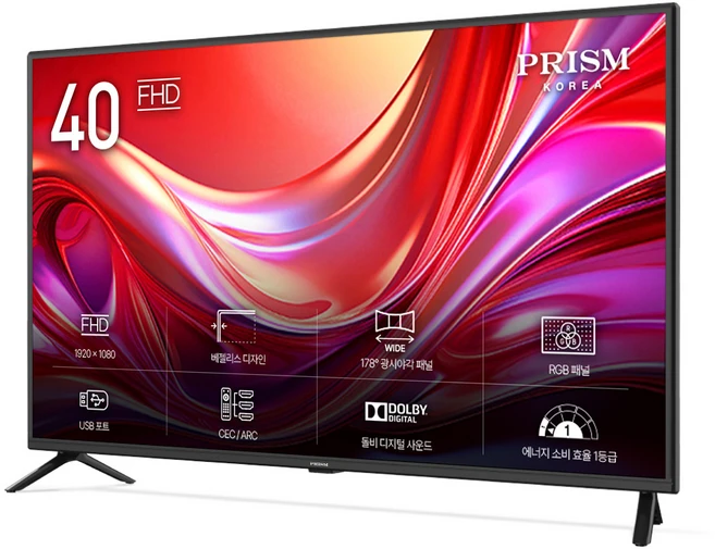 프리즘 PT400FD 40인치 101cm FHD TV 1등급 패널 2년 무상보증 스탠드 설치 벽걸이, 방문설치, 스탠드형, 40인치(101cm)