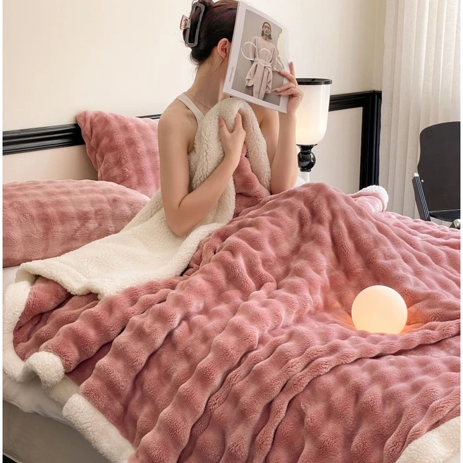 [한정특가] Cozy Aura 극세사 양털 양면 담요 차렵 이불 양모 무릎담요 캠핑담요 블랭킷