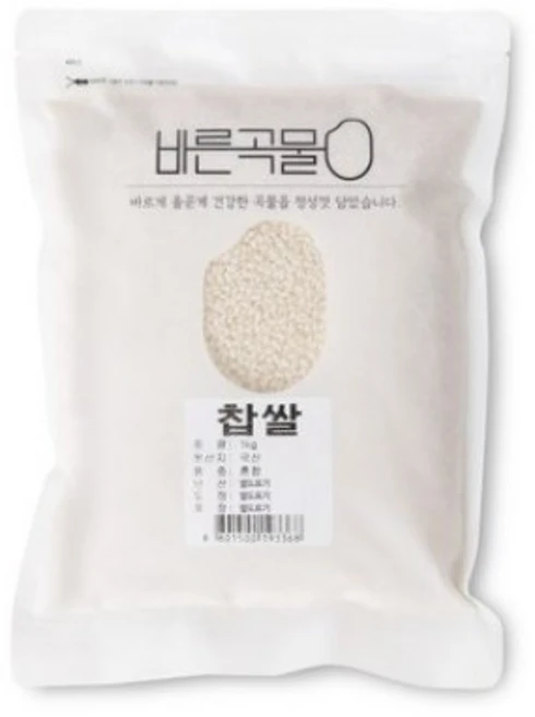 바른곡물 국산 찹쌀, 1개, 1kg