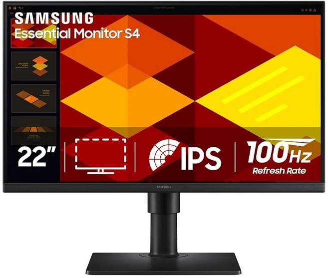 IPS 패널 100Hz 주사율 아이 세이버 모드 인체공학적 디자인 게임 영상 모드 LS24D402GANXGO가 탑재된 삼성 24인치(S40GD) 보더리스 비즈니스 모니터, 22-Inch, Without Speaker