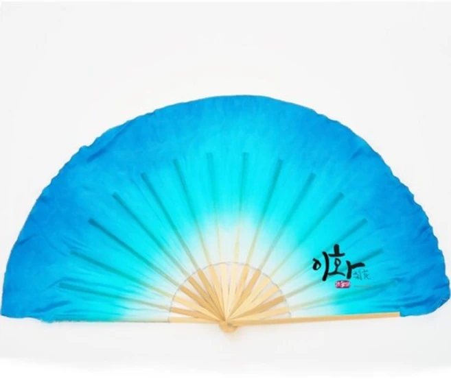 비취 실크 그라데이션 워십 팬베일 너슬 한국무용 창작부채 공연용 본견 이화, 39cm, 1개