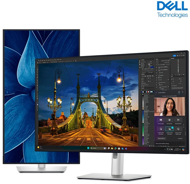 델 4K UHD 울트라샤프 USB C 초슬림베젤 모니터, 80.4cm, DELL U3225QE