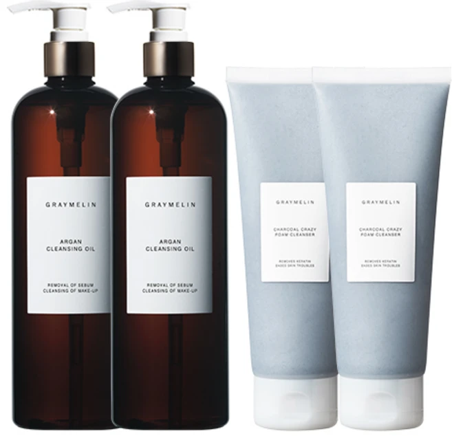 그레이멜린 아르간 클렌징 오일 500ml + 크레이지 폼 클렌져 차콜 150ml, 2세트
