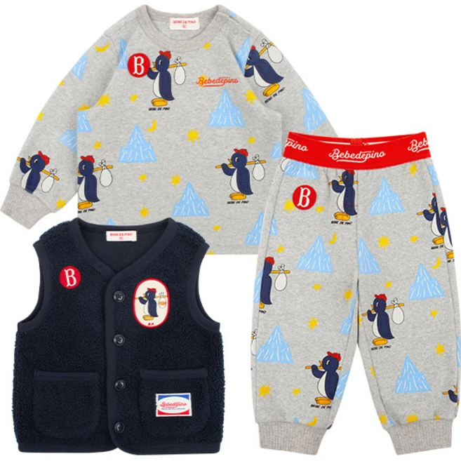 [백화점] 올 오버 펭귄 베이비 라운지웨어 세트_BP53OS117 162957