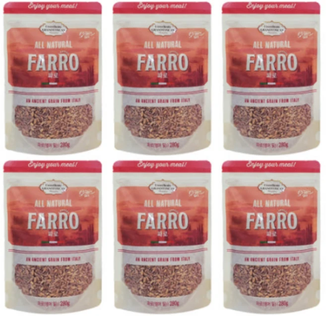 24년 생산 고대곡물 호라산밀카무트 그레인온 파로 FARRO파로쌀 2kg, 6개, 280g