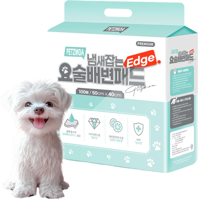 페츠모아 냄새잡는 요술 배변패드 프리미엄 엣지 레몬향, 100개입, 1개