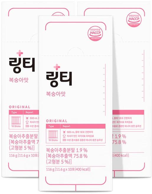 링티 분말 116g 복숭아맛 10개입 3개, 11.6g, 30개