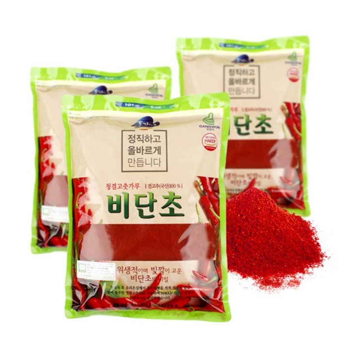 [동강마루] [영월농협] 청결고추가루 비단초 1kgx3봉, 상세 설명 참조