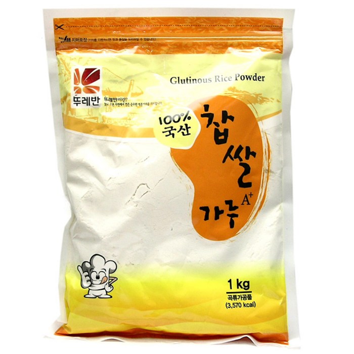 뚜레반 찹쌀가루 국산 A+, 1kg, 1개 대표 이미지 - 쌀가루 추천
