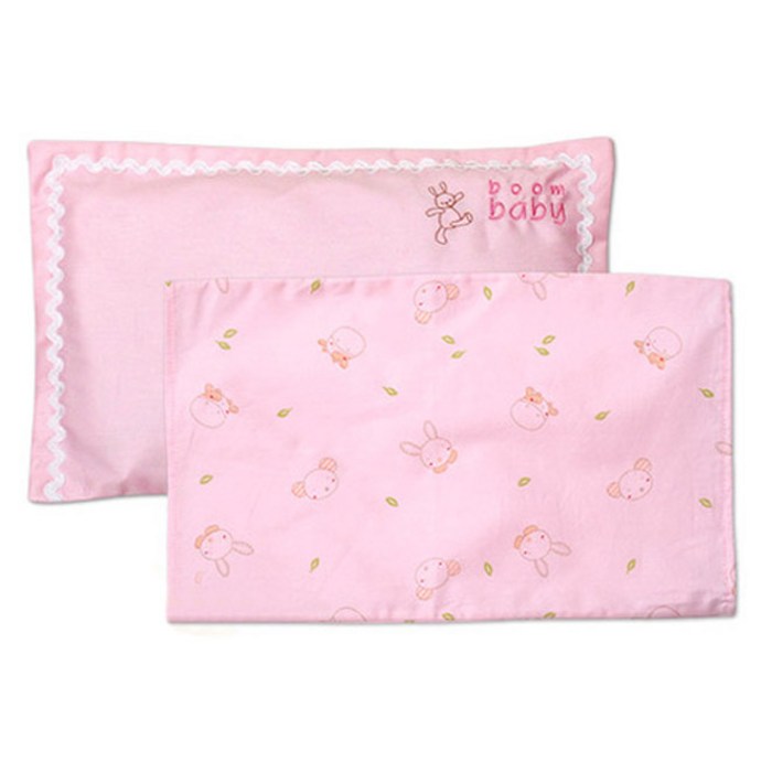 베이비붐 아동용 심플 좁쌀베개 + 순면커버 2장, 심플 핑크 대표 이미지 - 신생아 육아용품 추천