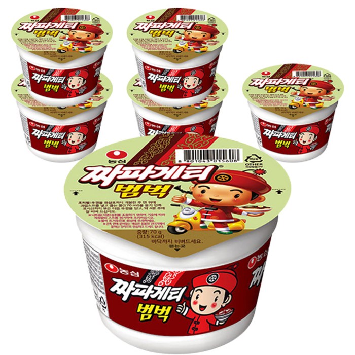 농심 짜파게티 범벅 미니 컵라면 70g, 6개 대표 이미지 - 편의점 음식 추천