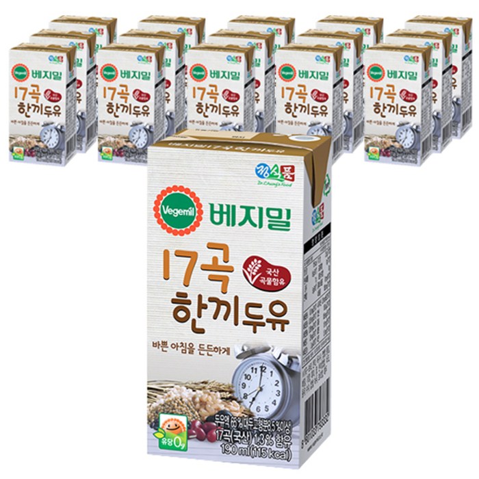 베지밀 17곡 한끼두유, 190ml, 16개 대표 이미지 - 베지밀 추천
