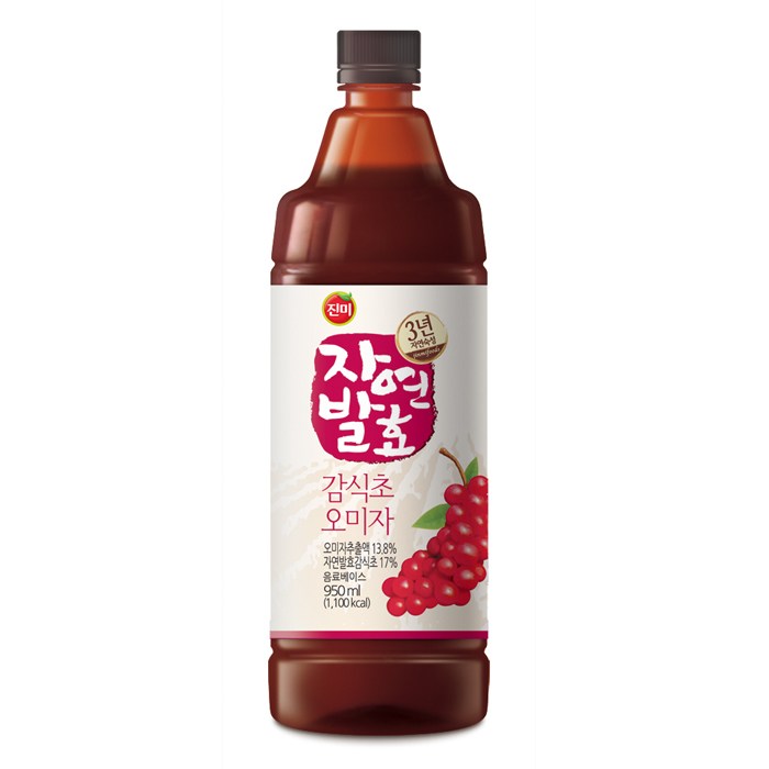 진미식품 진미 3년숙성 자연발효 감식초 오미자 950ml, 1개 대표 이미지 - 감식초 추천