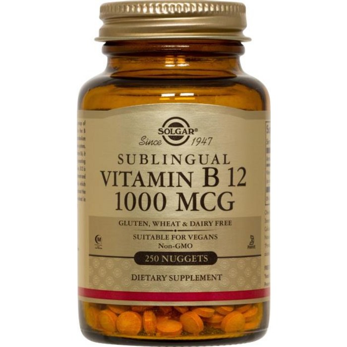 솔가 비타민 B12 1000mcg 너겟 글루텐 프리 비건, 250개입, 1개 대표 이미지 - 솔가 비타민 B 추천