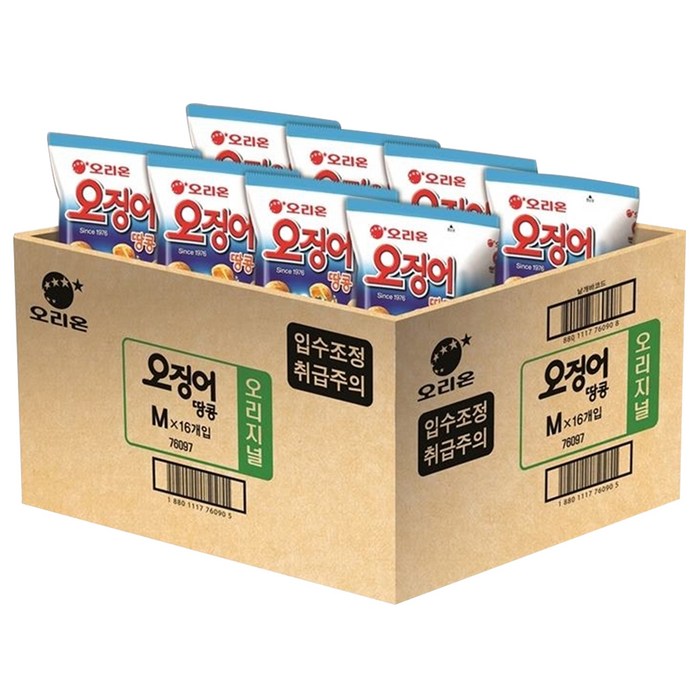 오리온 오징어땅콩, 98g, 16개 대표 이미지 - 고소한 과자 추천