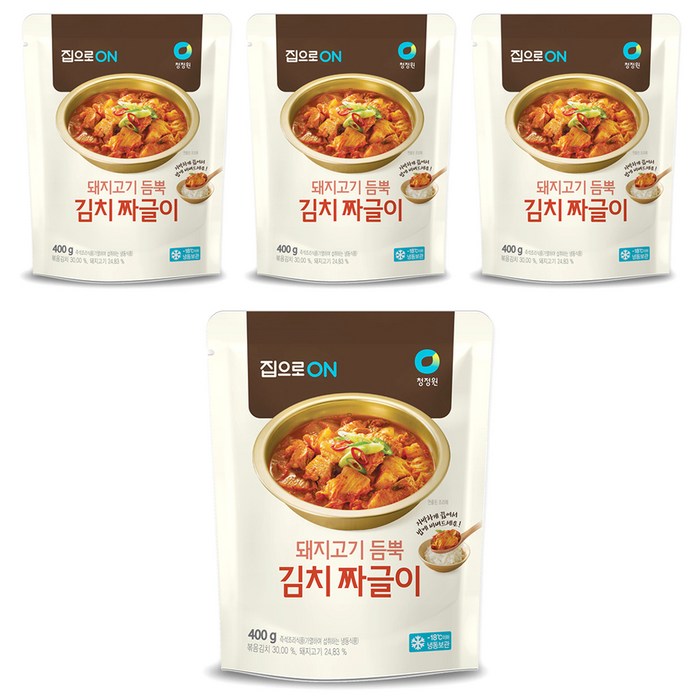 청정원 집으로ON 돼지고기 듬뿍 김치 짜글이, 400g, 4개 대표 이미지 - 짜글이 추천