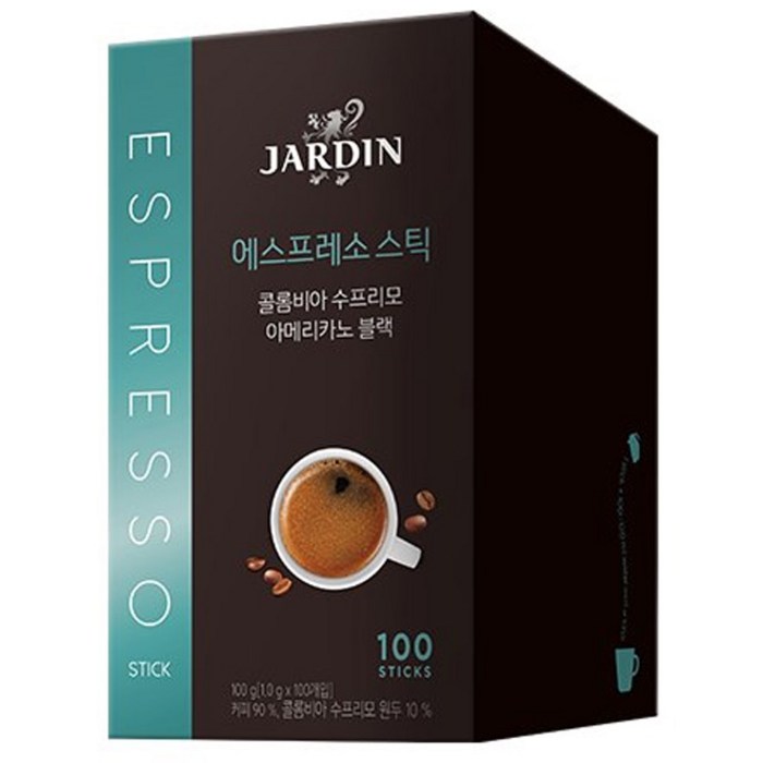 쟈뎅 콜롬비아 수프리모 아메리카노 블랙 에스프레소 스틱, 100개입, 1개 대표 이미지 - 콜롬비아 수프리모 추천