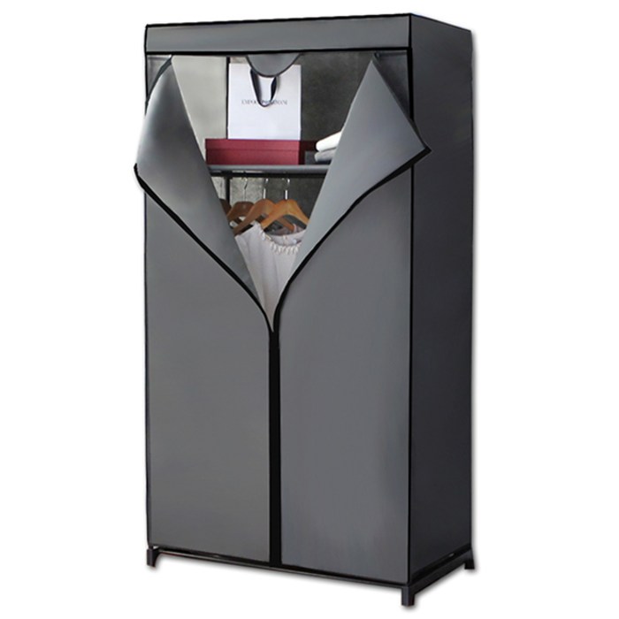 이안비즈 비키니옷장 심플B형 기본형 폭 75cm, 그레이 대표 이미지 - 조립식 옷장 추천