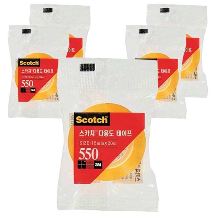 스카치 다용도 테이프 550 리필 18mm x 20m, 5개 대표 이미지 - 박스테이프 추천