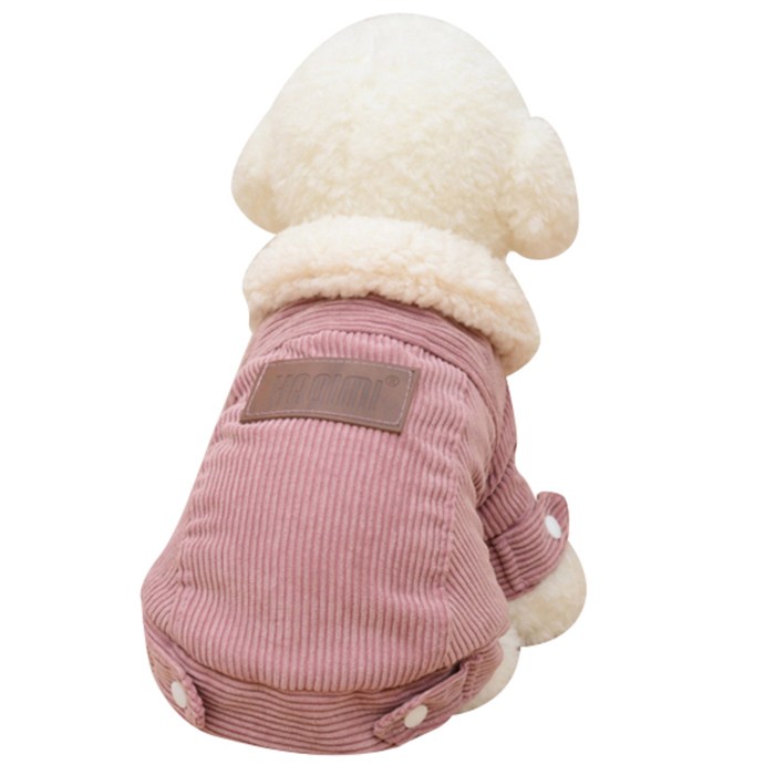 블럭마트 애견 고양이 코듀로이 아우터, 핑크 대표 이미지 - 비숑 옷 추천