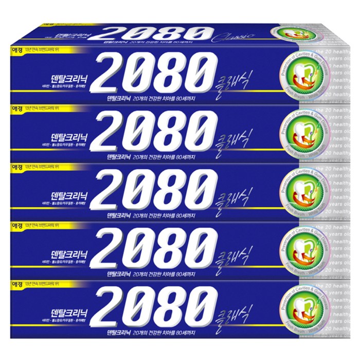 2080 클래식 치약, 170g, 5개 대표 이미지 - 2080 치약 추천