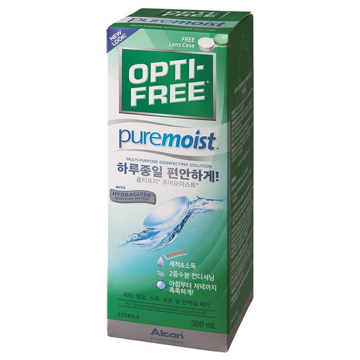 옵티프리 퓨어 모이스트 소프트렌즈 세정액, 300ml, 1개 대표 이미지 - 렌즈 세척액 추천