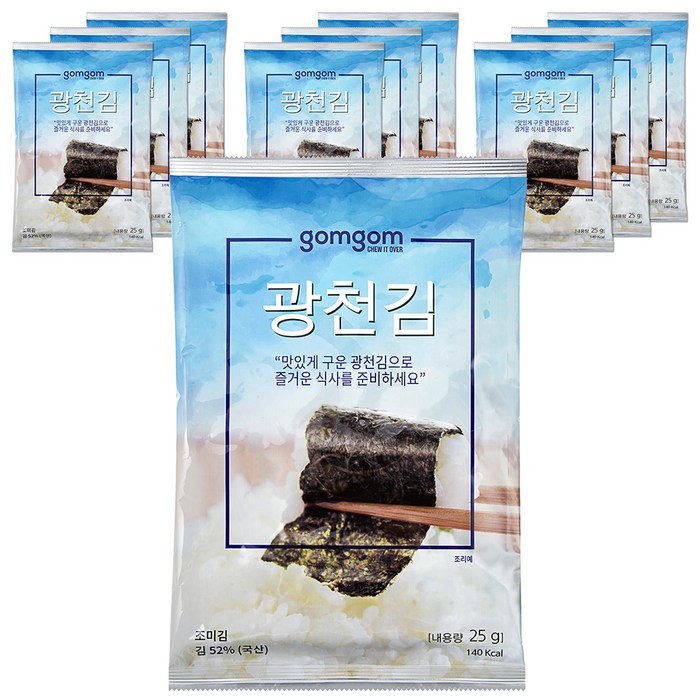 곰곰 광천김 전장, 25g, 10개 대표 이미지 - 곰곰 반찬 추천