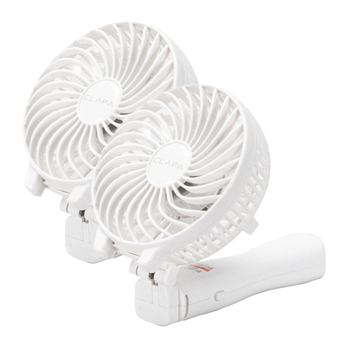 클래파 고속충전 보조배터리 겸용 핸디형 미니 선풍기 2p, BFB-HF2600W, 화이트 대표 이미지