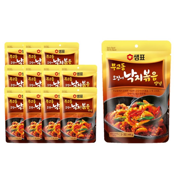 샘표 별미여행 무교동 오징어 낙지볶음 양념, 130g, 12개 대표 이미지 - 낙지 볶음 추천