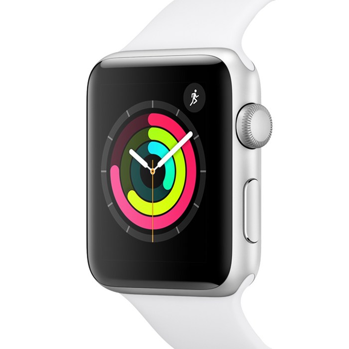 Apple 애플워치3, 실버 알루미늄 케이스, 화이트 스포츠 밴드, 42mm, GPS 대표 이미지 - 워치 추천