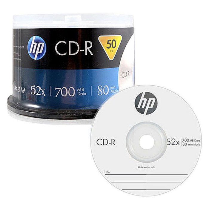 HP CD-R 52X 700MB 50p + 케익 트레이 대표 이미지 - 공CD 추천