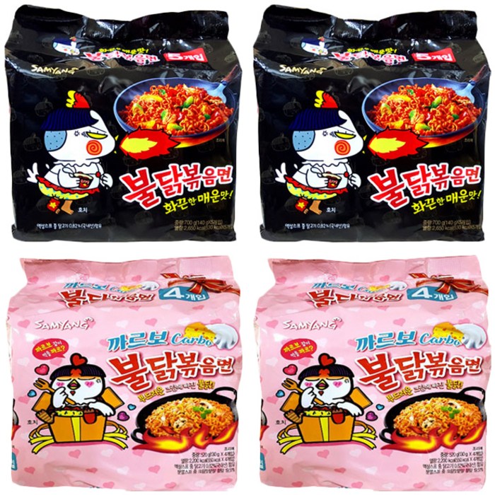 삼양 불닭볶음면 10p + 까르보불닭볶음면 8p, 1세트, 18개 대표 이미지 - 투움바 파스타 추천