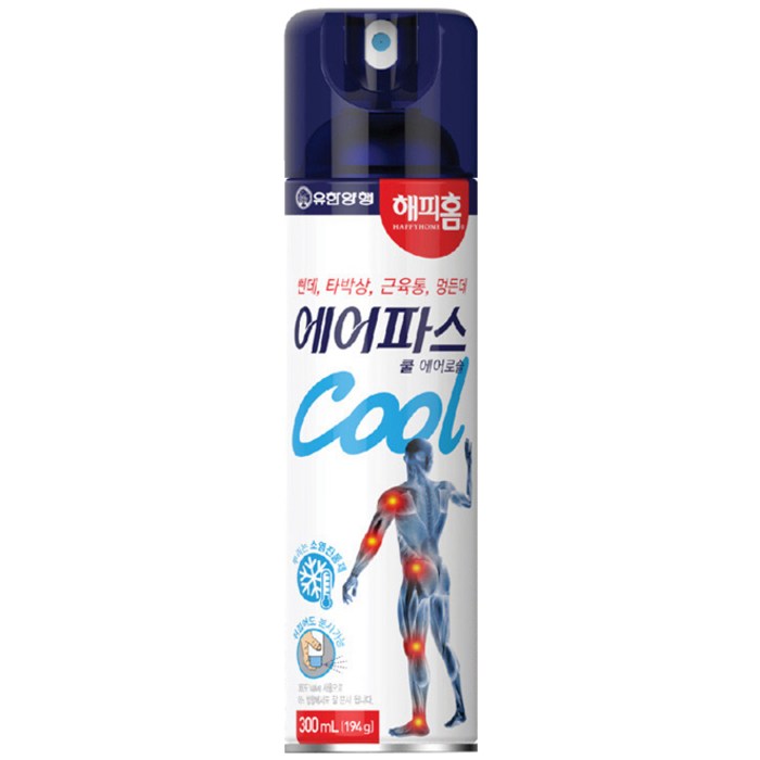 해피홈 에어파스 쿨 에어로솔 300ml, 1개입, 1개 대표 이미지 - 파스 추천