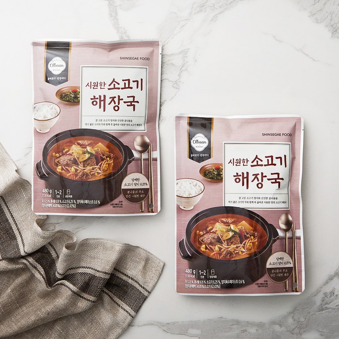 올반 키친 시원한 소고기해장국, 480g, 2개 대표 이미지 - 신세계푸드 추천