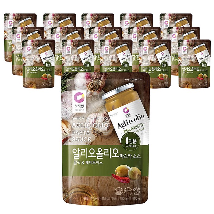 청정원 알리오올리오 파스타소스 싱글파우치, 100g, 16개입 대표 이미지 - 알리오올리오 추천