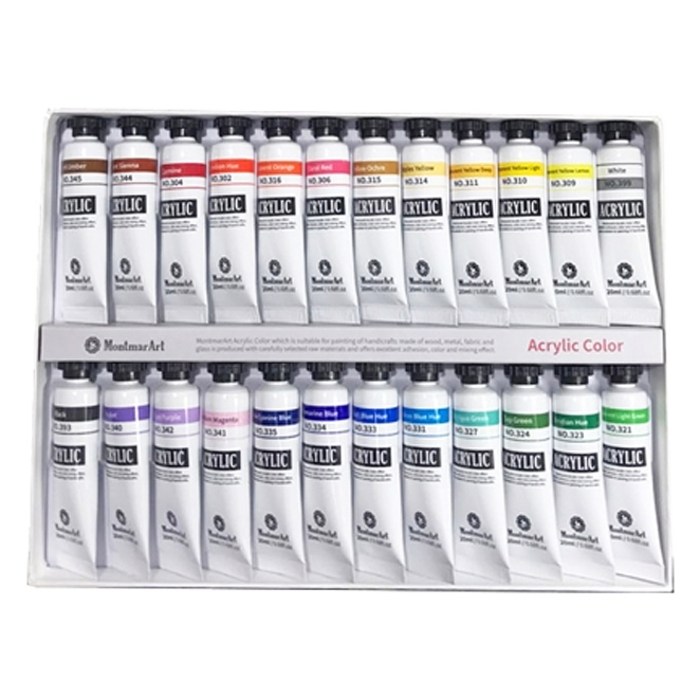 몽마르아트 아크릴물감 세트, 20ml, 24색 대표 이미지 - 유화물감 추천