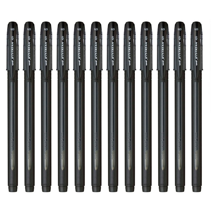 미쯔비시 유니 제트스트림 캡식펜 SX-101 1.0mm, 블랙, 12개입 대표 이미지 - 부드러운 볼펜 추천