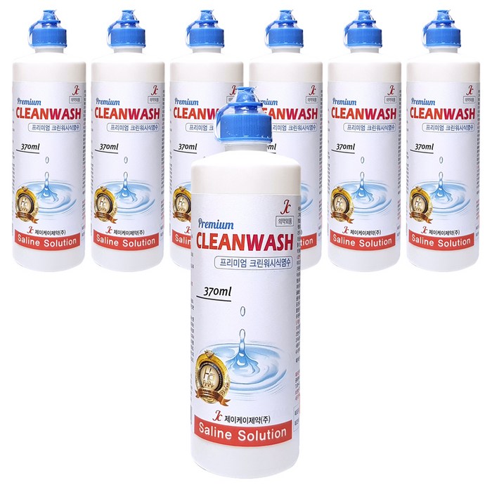 케이앤제이씨 프리미엄 크린워시 식염수, 370ml, 7개 대표 이미지 - 렌즈 세척액 추천