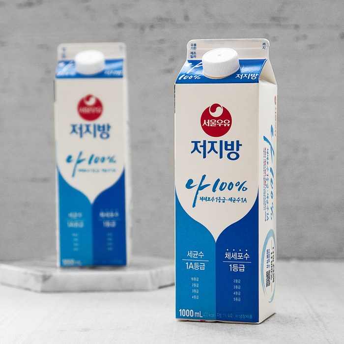 서울우유 저지방우유, 1000ml, 2개 대표 이미지 - 저지방 우유 추천