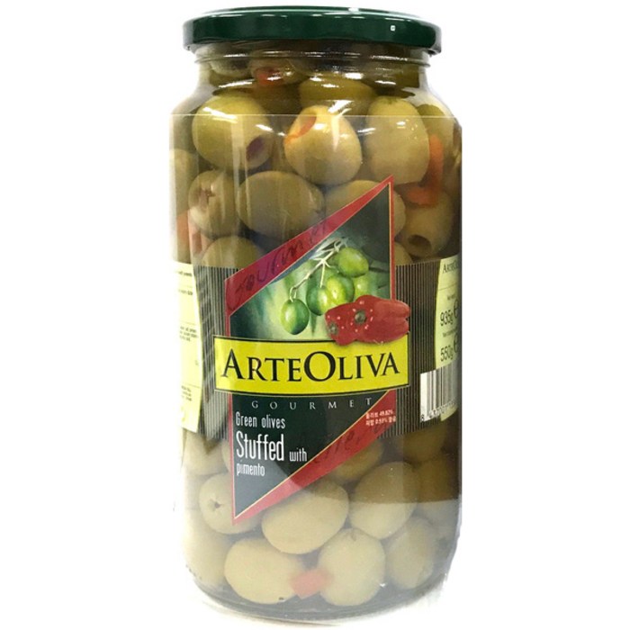 ARTE OLIVA 그린 올리브 스터피드 피멘토, 935g, 1개 대표 이미지 - 올리브 추천