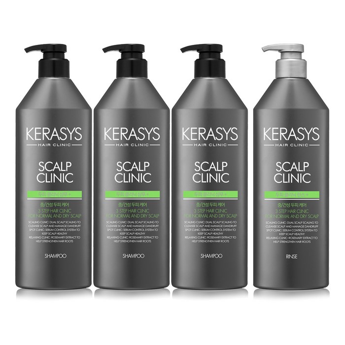 케라시스 두피 클리닉 오리지널 샴푸 750ml x 3p + 린스 750ml x 1p, 1세트 대표 이미지