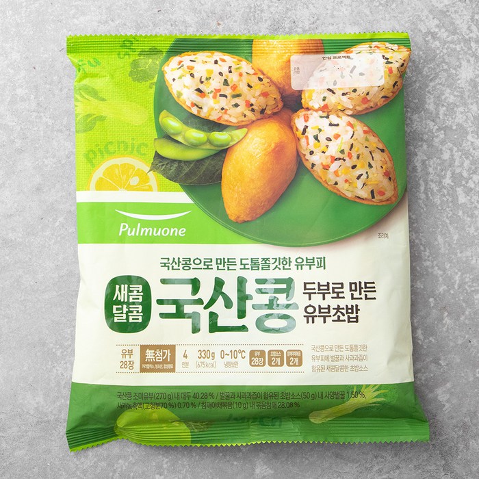 풀무원 생가득 새콤달콤 국산콩 두부로 만든 유부초밥 4인분, 330g, 1개 대표 이미지 - 초밥 추천