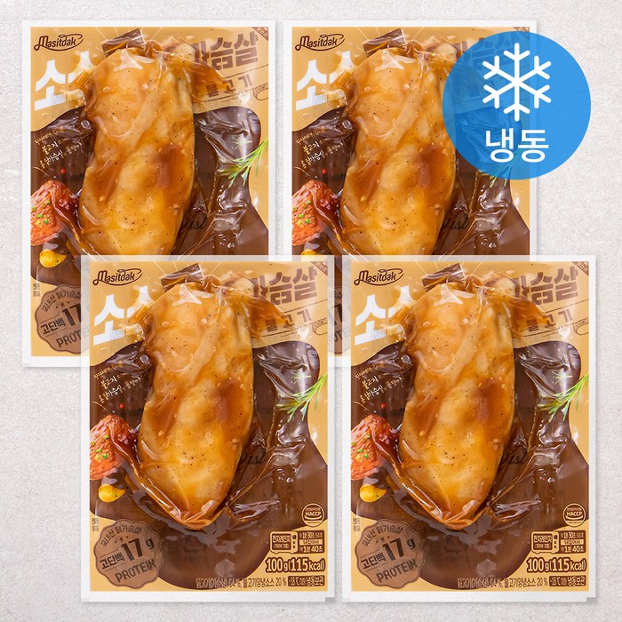 맛있닭 소스 통 닭가슴살 불고기 (냉동), 100g, 4팩 대표 이미지 - 소스 닭가슴살 추천