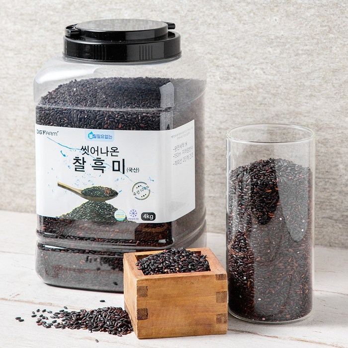 씻어나온 찰흑미, 4kg, 1통 대표 이미지 - 흑미 추천