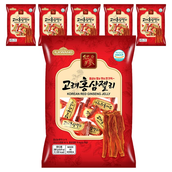 일광제과 고려홍삼젤리, 280g, 6개 대표 이미지 - 밤양갱 추천