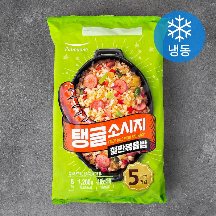 풀무원 탱글소시지 철판볶음밥 (냉동), 240g, 5팩 대표 이미지 - 솥밥 추천