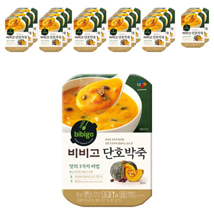 비비고 단호박죽, 280g, 18개입 대표 이미지 - 호박죽 맛있는 거 추천