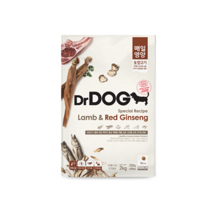 닥터독 5개월 이상 양고기 매일영양 닥터독 사료, 2kg, 1개 대표 이미지 - 골든리트리버 사료 추천