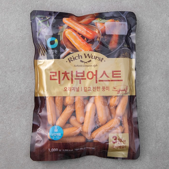 청정원 리치부어스트, 1kg, 1개 대표 이미지 - 부어스트 소시지 추천