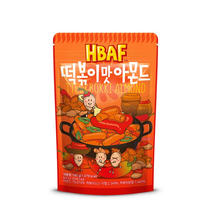 바프 떡볶이맛 아몬드, 190g, 1개 대표 이미지 - 바프 식단 추천